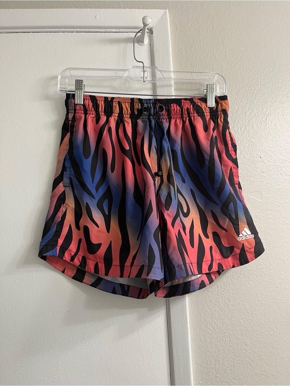 adidas Women’s Gradient Zebra Athletic Shorts - Pink, Blue, Orange
